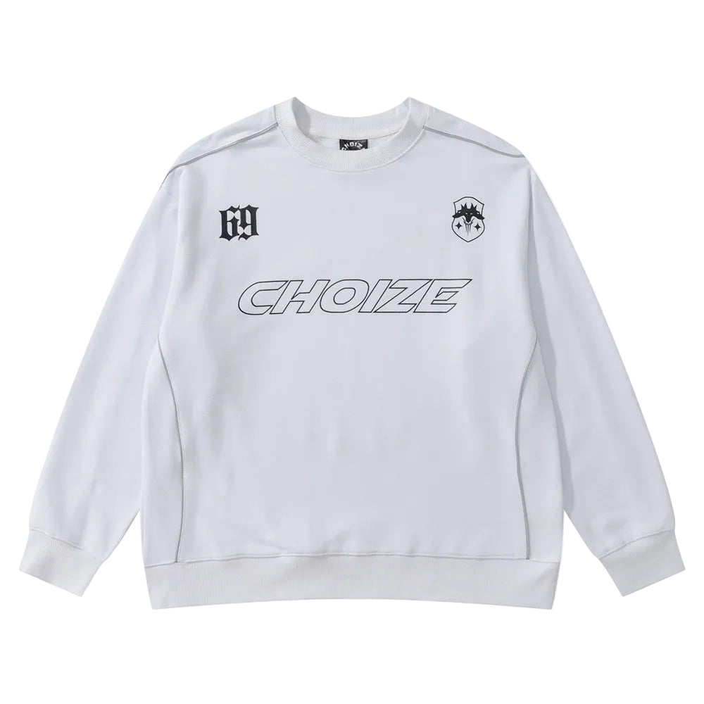 Dark Letters Printed Crew Neck Sweatshirt Men