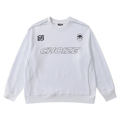 Dark Letters Printed Crew Neck Sweatshirt Men
