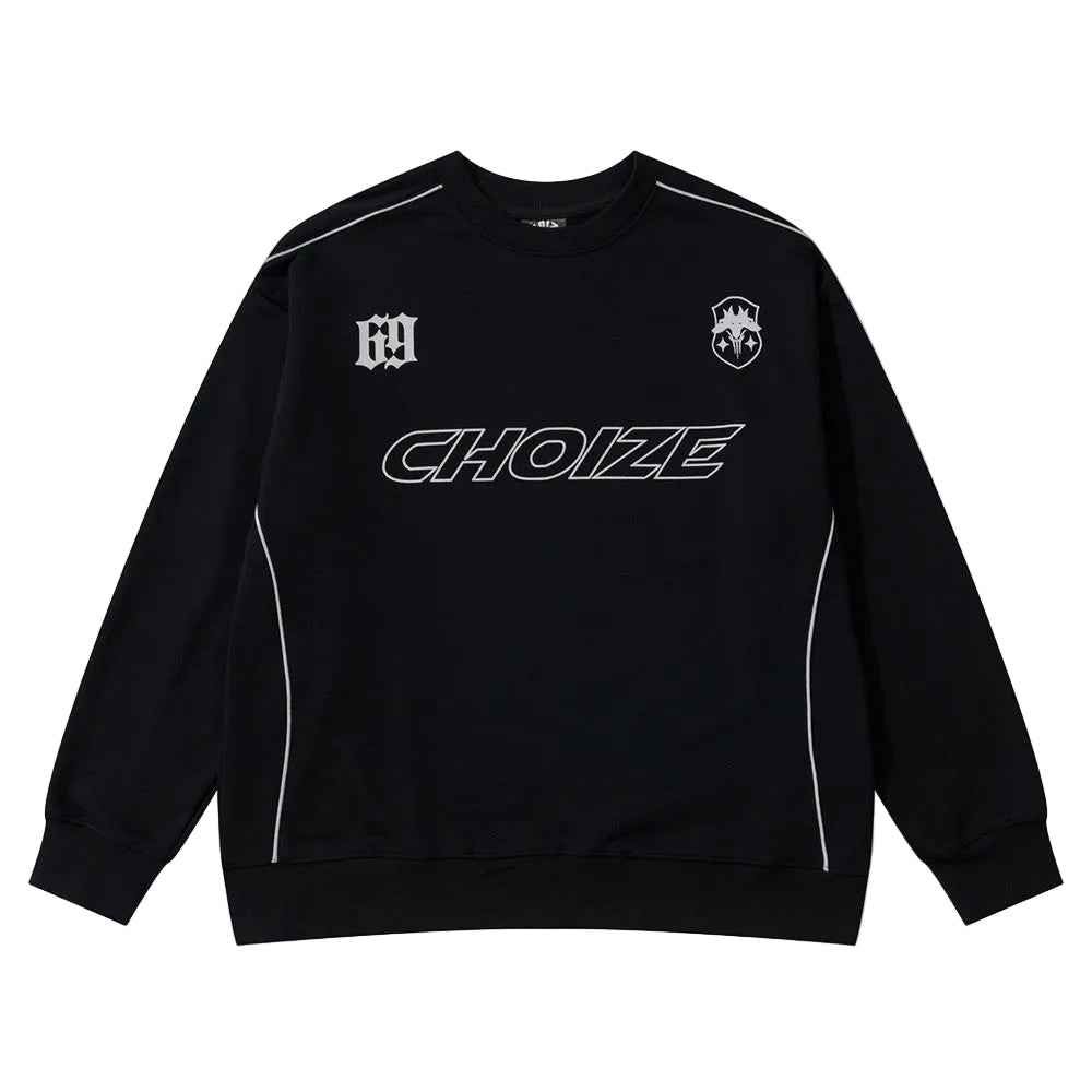 Dark Letters Printed Crew Neck Sweatshirt Men