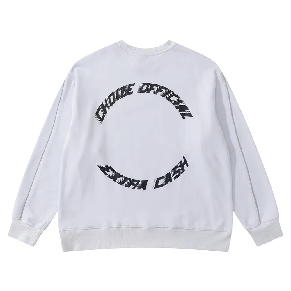 Dark Letters Printed Crew Neck Sweatshirt Men