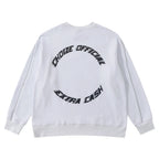 Dark Letters Printed Crew Neck Sweatshirt Men