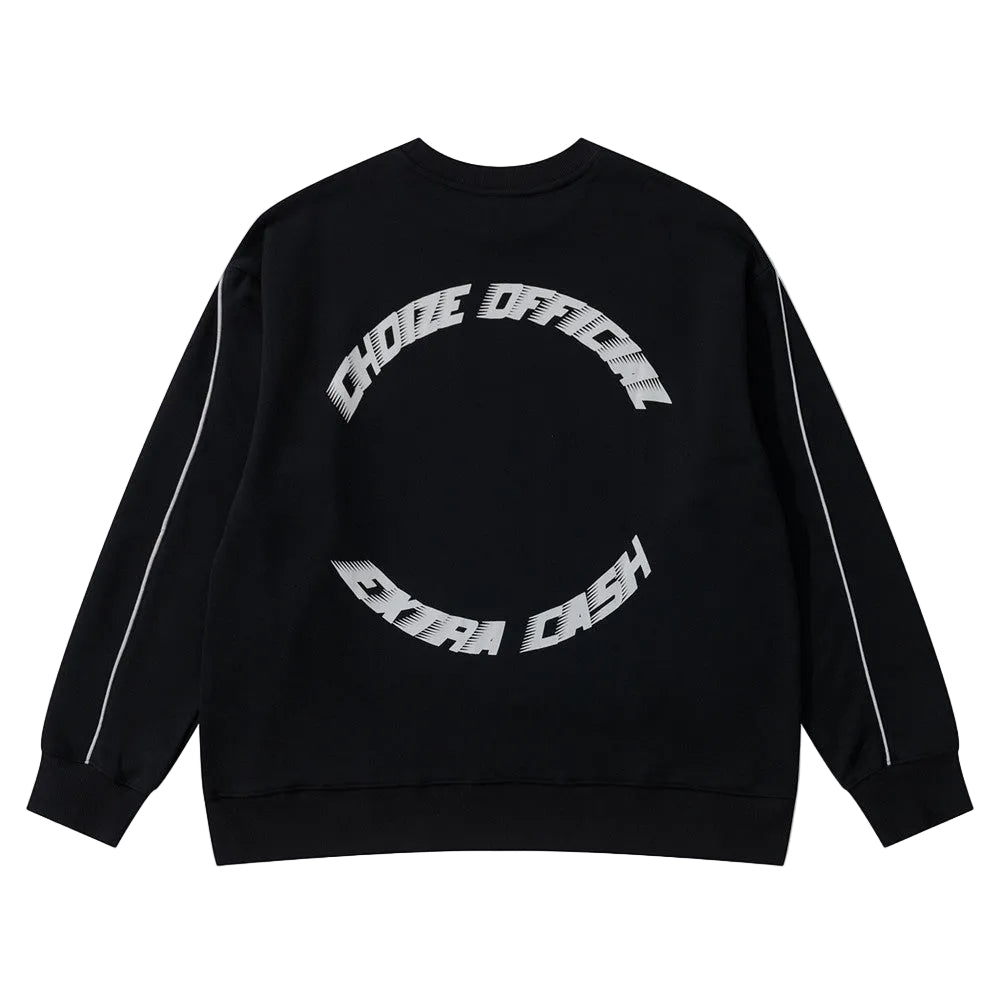 Dark Letters Printed Crew Neck Sweatshirt Men