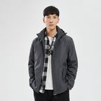Men Single Layer Outdoor Hooded Jacket Casual