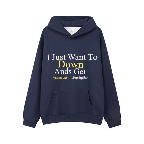 Men’s American Letter Print Hooded Sweatshirt