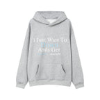 Men’s American Letter Print Hooded Sweatshirt