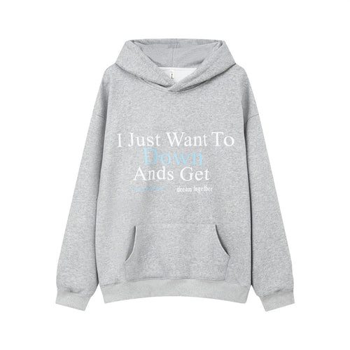 Men’s American Letter Print Hooded Sweatshirt