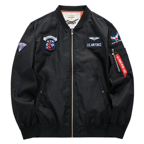 Men’s Casual Embroidered Cotton Zipper Jacket