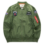 Men’s Casual Embroidered Cotton Zipper Jacket