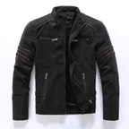 Men’s Casual PU Leather Zipper Jacket