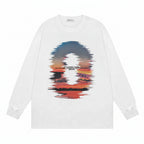 Men’s Sunset Reflection Printed Sweatshirt Loose Fit Casual
