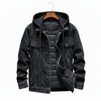 Men’s Thick Hooded Denim Winter Jacket Casual