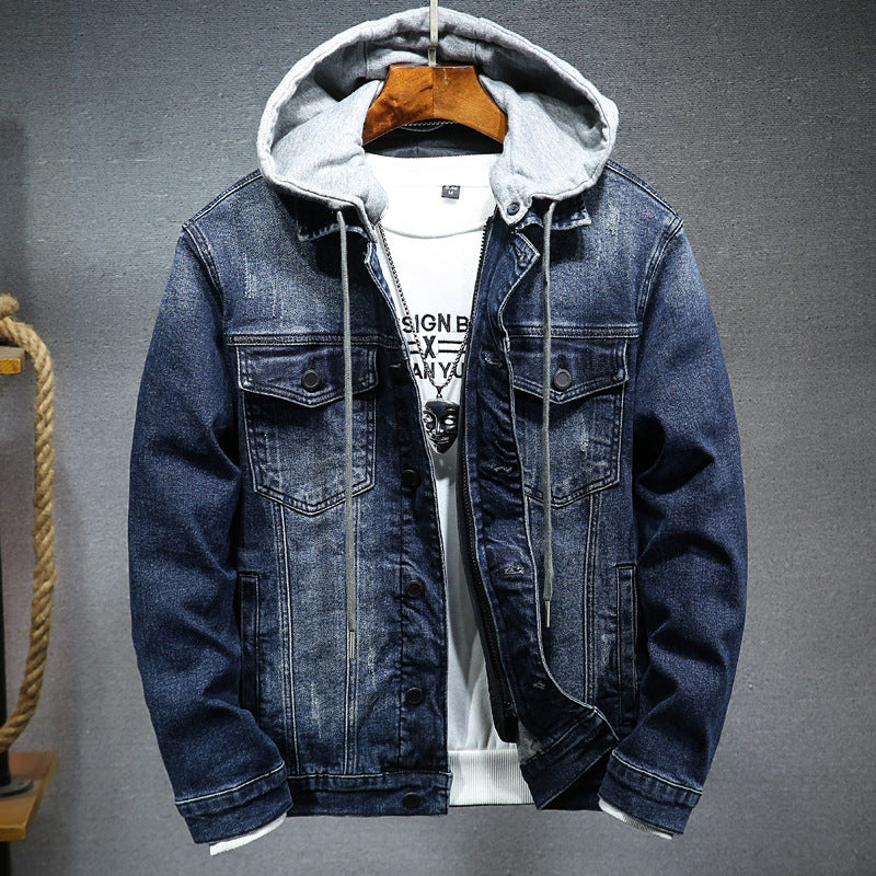 Men’s Thick Hooded Denim Winter Jacket Casual
