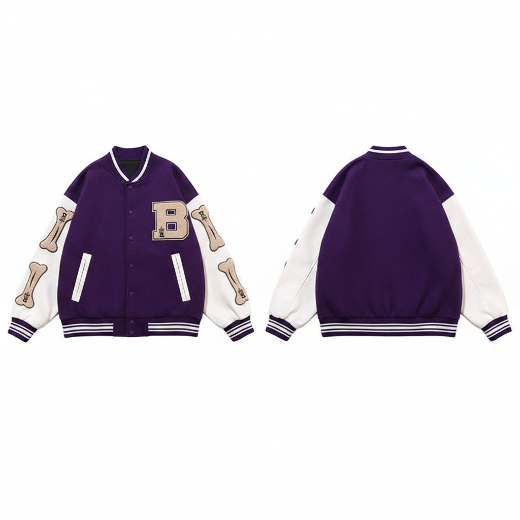 Men’s Vintage Baseball Jacket Street Style Loose Fit