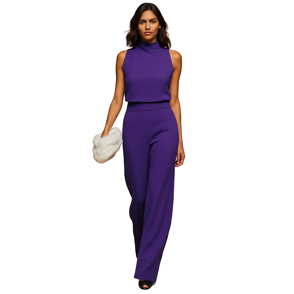 Women’s Elegant Halter Neck Wide Leg Jumpsuit