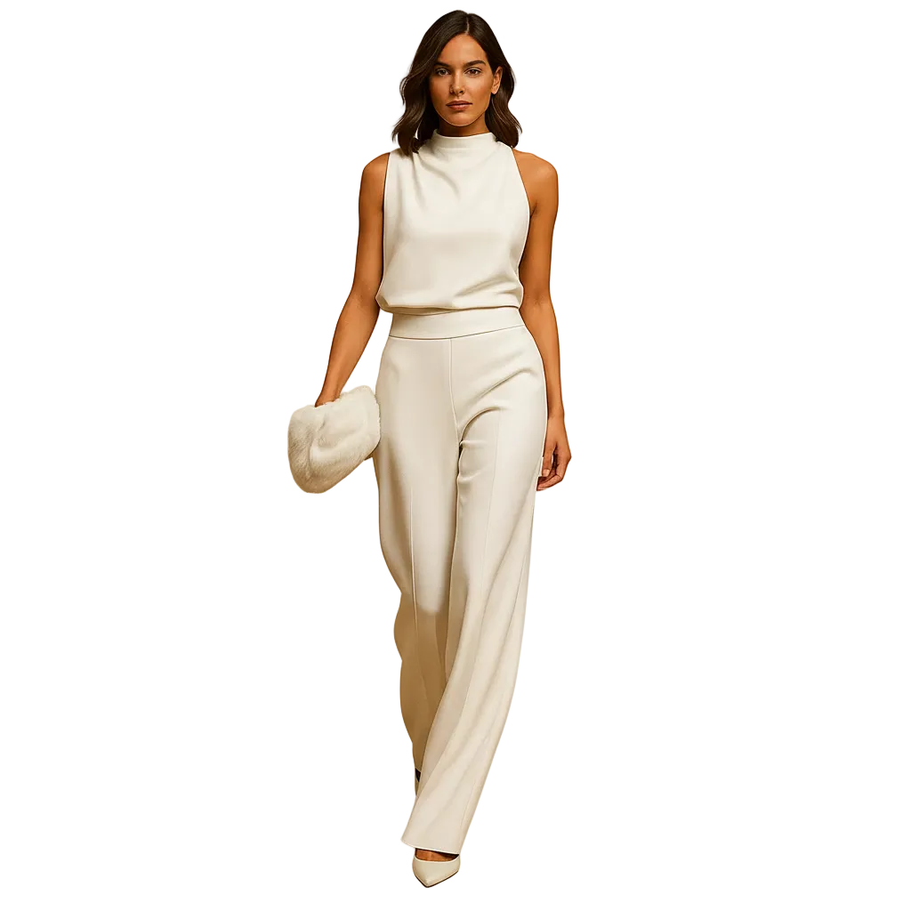 Women’s Elegant Halter Neck Wide Leg Jumpsuit