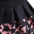 Women’s Gradient Vintage Pleated Dress Elegant Mid Length
