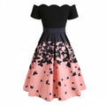 Women’s Gradient Vintage Pleated Dress Elegant Mid Length