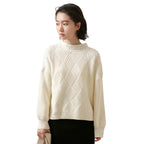 Women’s Half Neck Knit Sweater Solid Color Pullover