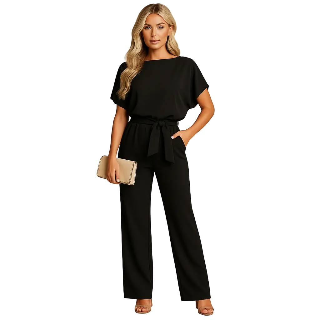 Women’s High Waist Lace Up Tailored Jumpsuit