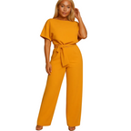 Women’s High Waist Lace Up Tailored Jumpsuit