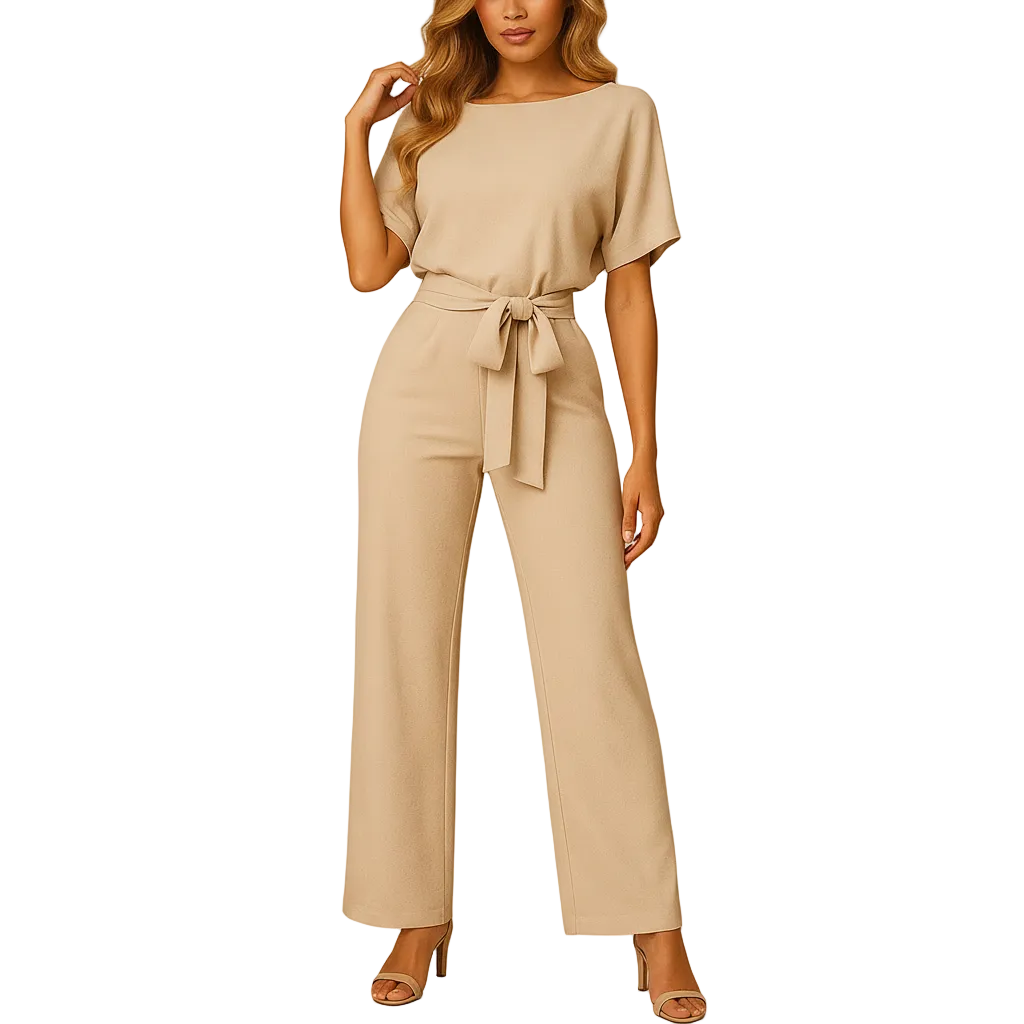 Women’s High Waist Lace Up Tailored Jumpsuit