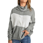 Women’s Turtleneck Hollow Knit Long Sweater Pullover