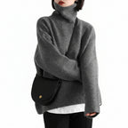 Women’s Vintage Thick Turtleneck Knit Sweater Cozy Fit