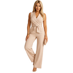 Women’s Elegant Wrap Front Wide Leg Jumpsuit